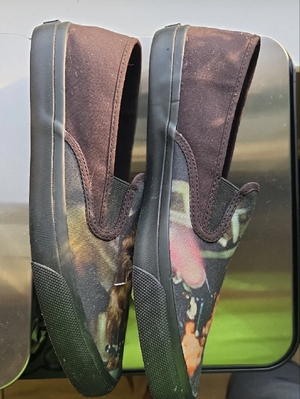 Sperry Brown Star Wars Canvas Slip-On Loafers with Chewbacca & Han Print